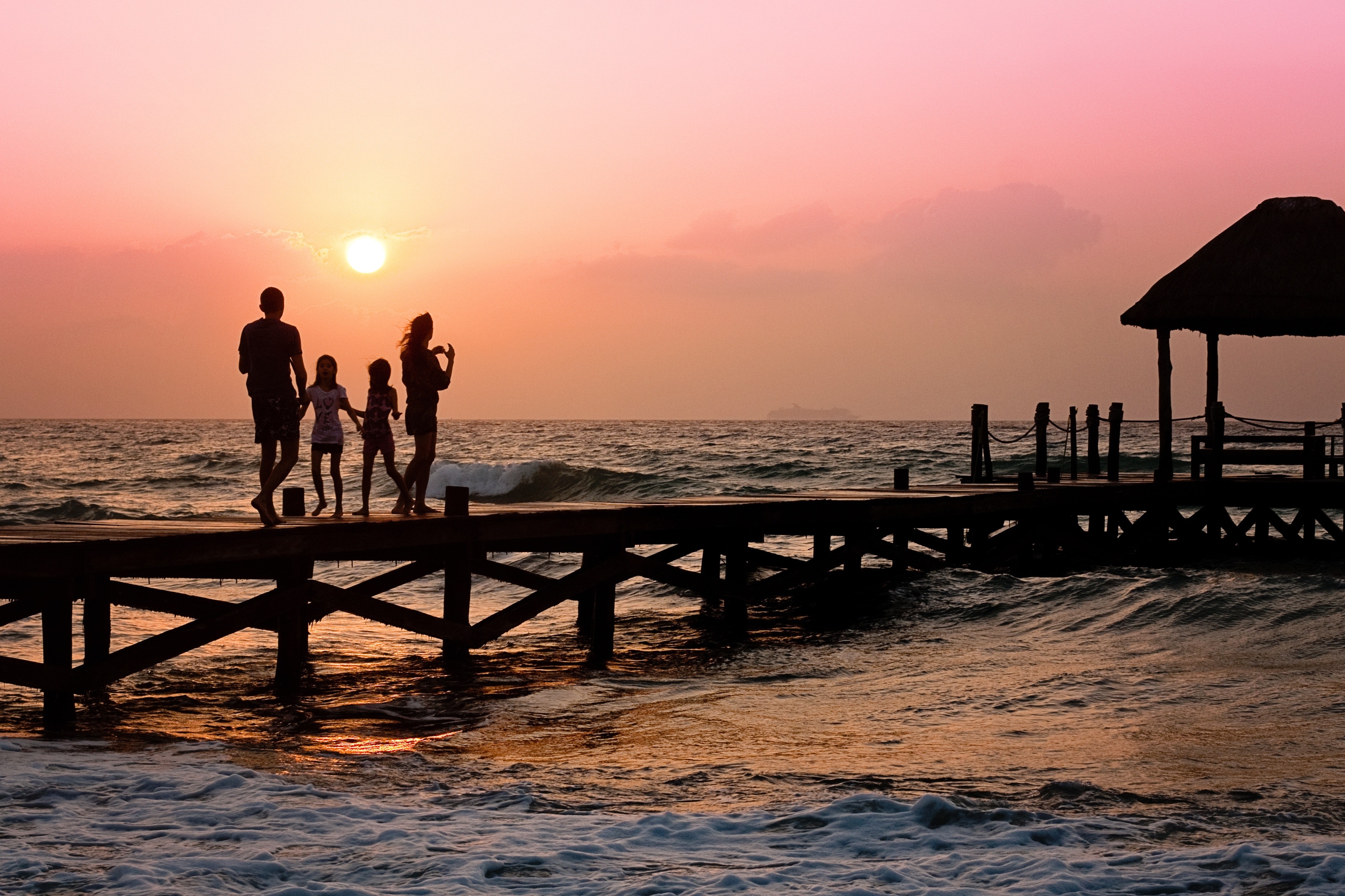 sunset on pier